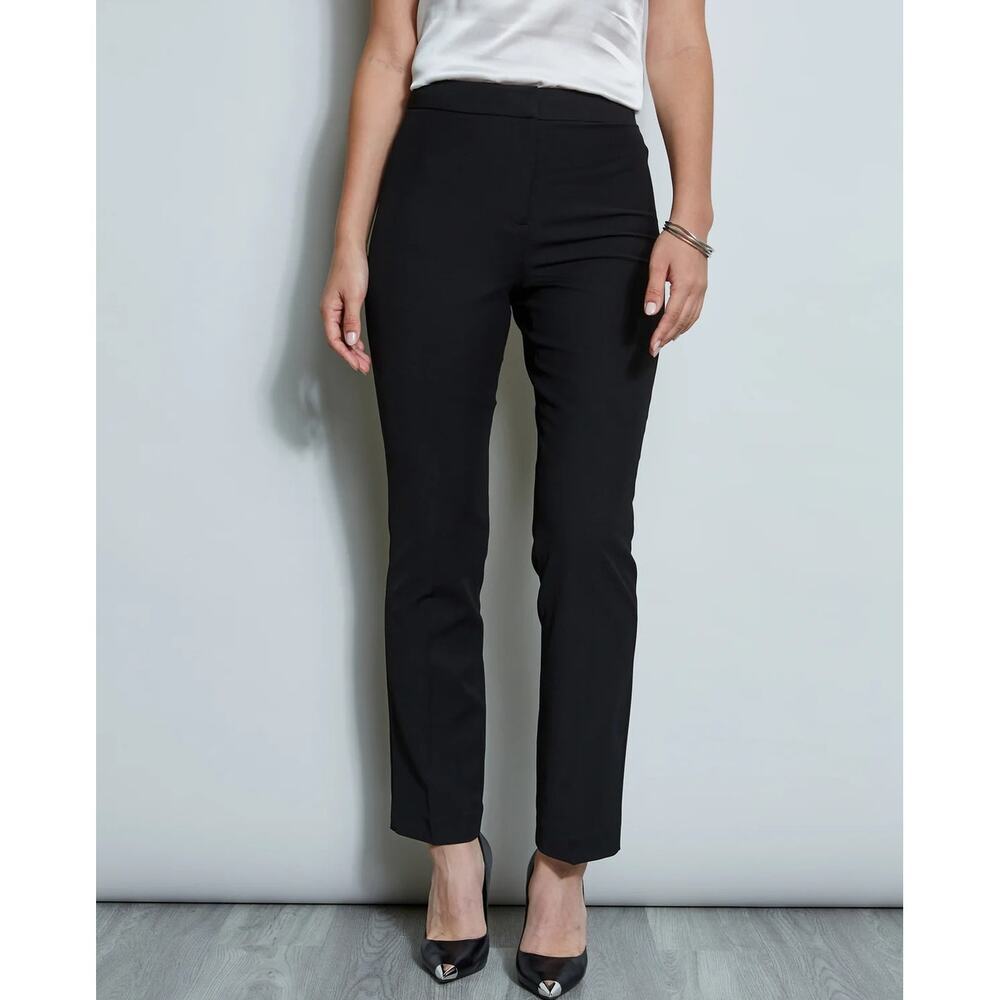 T Tahari Black Ankle Straight Leg Career Trousers‎ Pants Size 10 Minimalist